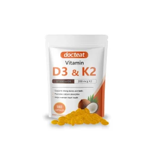 Vitamin D3 & K2 Softgels for Calcium Absorption -180 Capsules
