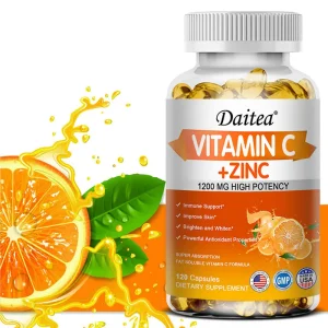 Vitamin C + Zinc Capsules - Immune System Booster Antioxidant